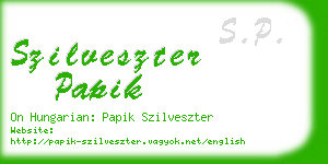 szilveszter papik business card